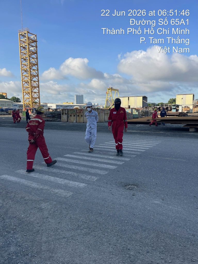 Hình ảnh hoạt động tuyên truyền an toàn tại PV Shipyard