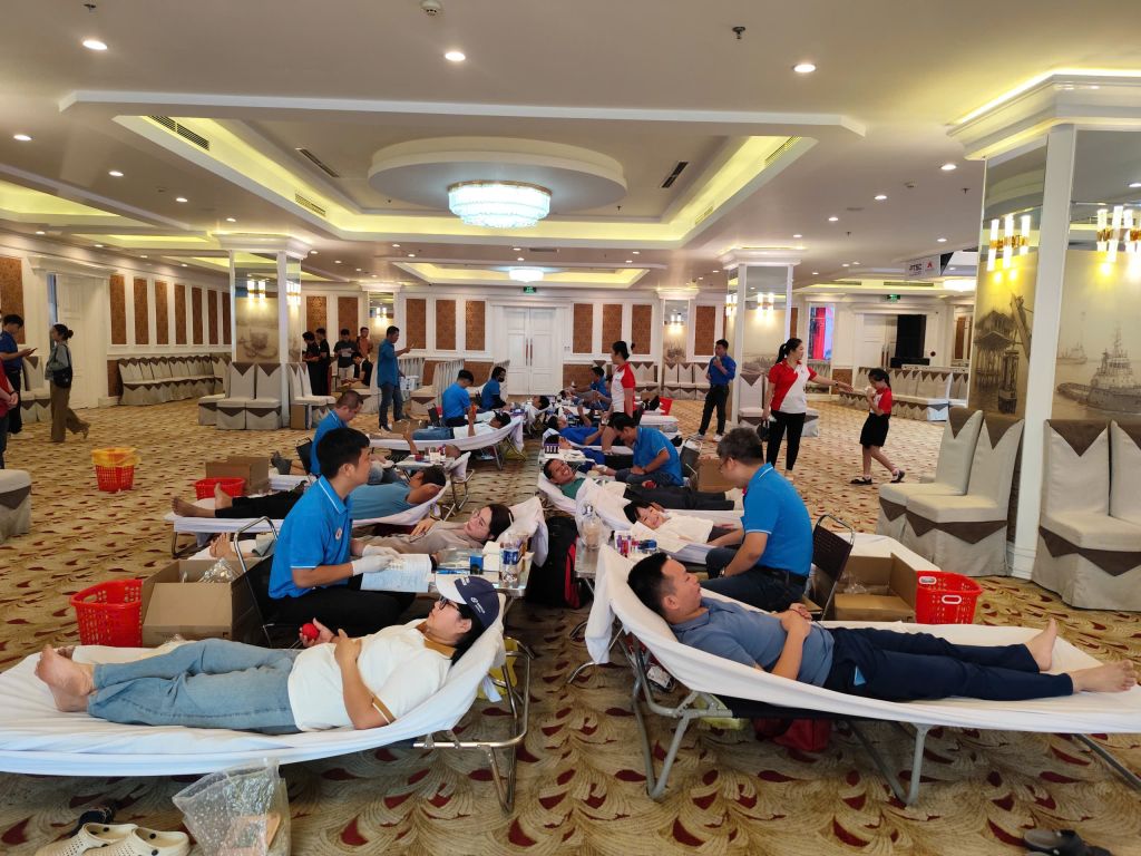 Toàn cảnh Ngày hội Hiến máu tình nguyện 2026 với sự tham gia của đoàn viên, người lao động PV Shipyard và các đơn vị PTSC.