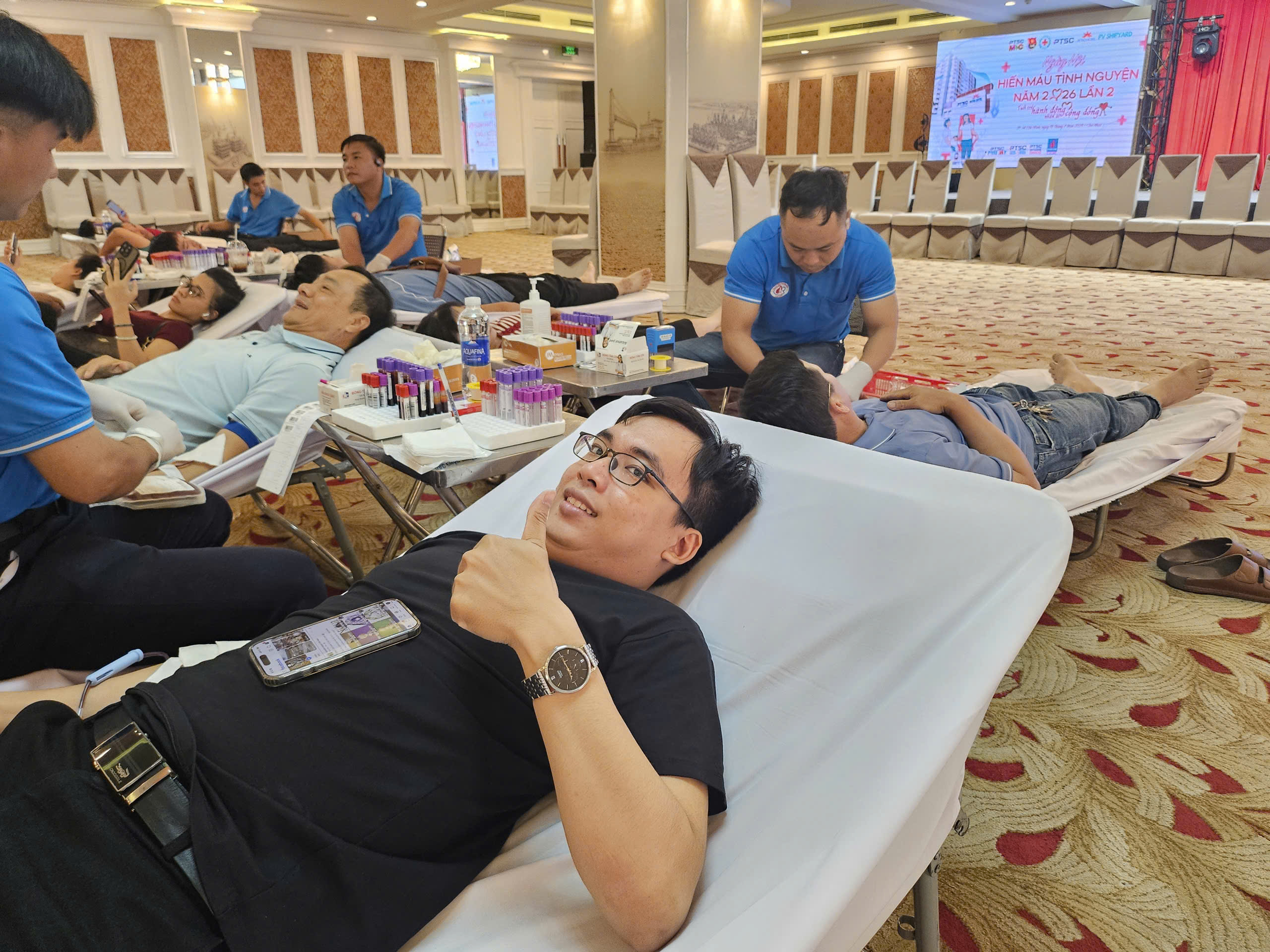 Đông đảo người lao động PV Shipyard cùng người thân, bạn bè tích cực hưởng ứng Ngày hội Hiến máu tình nguyện 2026.